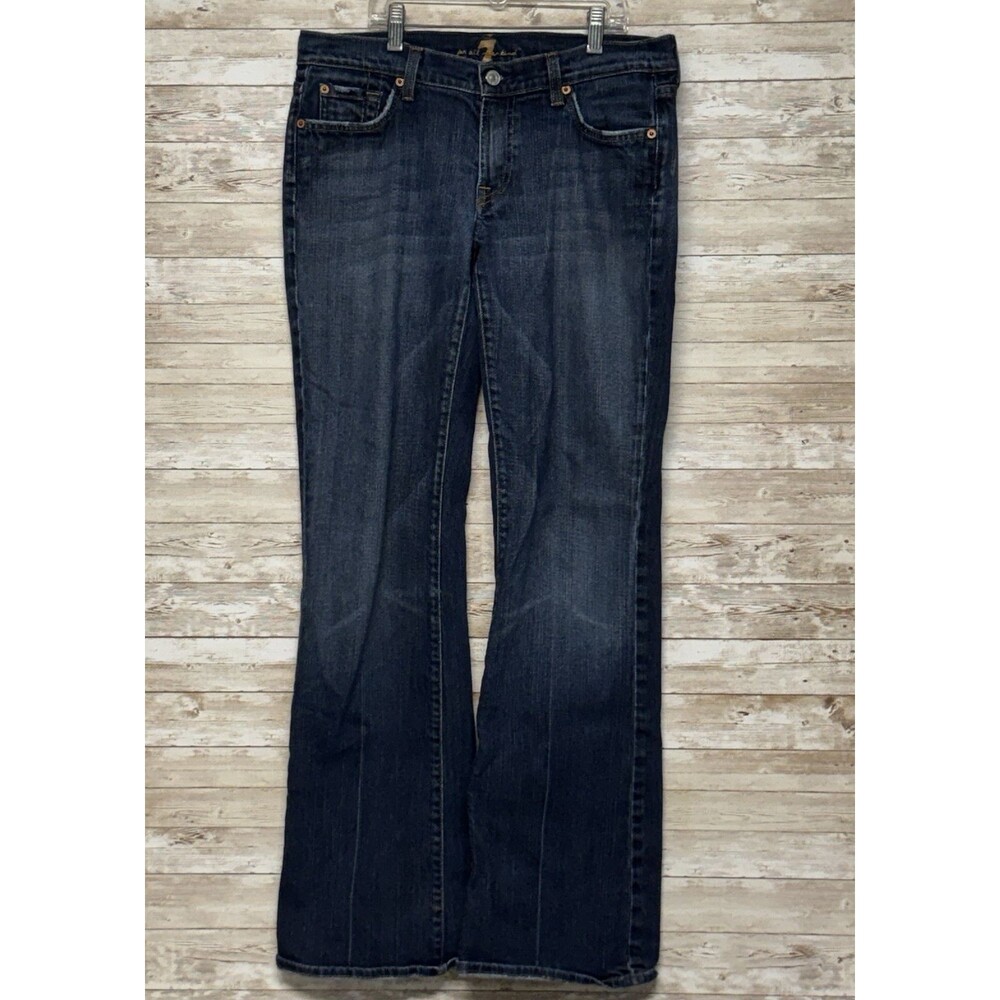 Seven 7 For All Mankind Jeans Womens 32x32 Bootcut Blue Denim Low Rise